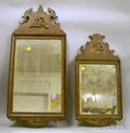 Two 18th Century Parcelgilt and Mahogany Veneer Mirrors