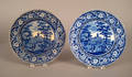 Two historical blue Staffordshire plates 19th c