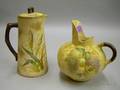 Hampshire Pottery Handpainted Chocolate Pot and Jug