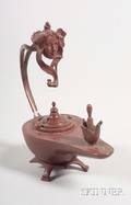 Continental Art Nouveau Patinated Bronze Spirit Lamp