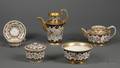Russian Painted and Partgilded Porcelain Tea and Coffee Set