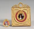Two Framed French Enamel Portrait Miniatures