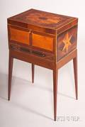 Regency Specimen Wood Inlaid Mahogany Box on Stand