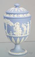 Wedgwood Solid Light Blue Jasper Vase and Cover