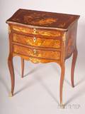 Louis XVXVI Style Fruitwood Marquetryinlaid Side Table