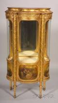 Rococostyle Gilt Composition and Vernis Martin Vitrine