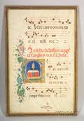 Framed Illuminated Vellum Antiphony Sheet