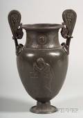 Patinated Spelter Greekstyle Grand Tour Urn