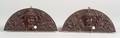 Pair of Renaissancestyle Demilune Carved Walnut Putti Plaques