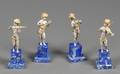 Set of Four Small Italian Silver and Silver Gilt Figures of Cherub Musicians