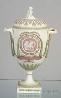 Wedgwood Three Color Jasper Zodiac Vase and Cover