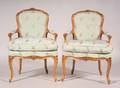Pair of Louis XV Signed Beechwood Fauteuil en Cabriolet