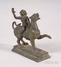 Grand Tour Bronze Figure of a Bacchante Riding a Lion