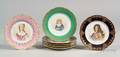 Seven Sevres Porcelain Printed and Painted Portrait Cabinet Plates
