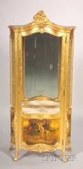 Rococo Revival Gilt Composition and Vernis Martin Vitrine
