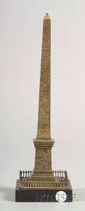 Grand Tour Patinated Bronze Model of Cleopatras Needle