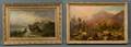 Continental School 19th Century Lot of Two Wilderness Landscapes The Call Across the Ravine