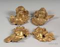 Four Giltwood Cherub Mask Architectural Elements