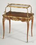 Louis XVXVI Style Bronzemounted Tulipwood and Kingwood Twotier Side Table