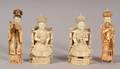 Two Pairs of Asian Export Carved Ivory Figures