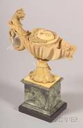 Carved Italian Marble Grand Tour Romanstyle Lamp