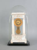 French marble portico clock 19th c