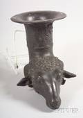 Bronze Grand Tour Rams Head Rhyton