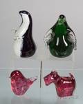 Four Wedgwood Glass Animals