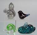 Four Wedgwood Glass Animals