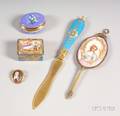 Five Small Porcelain and Enamel Ladys Articles