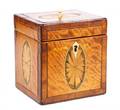 George III Satinwood  Marquetry Inlaid Tea Caddy