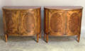 Pair of George III style mahogany demilune cabinets