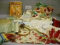 Large Box of Assorted Household Linens and Embroidery Notions
