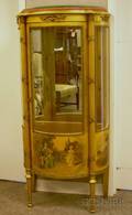 Louis XVI Style Giltwood Vernis Martin Mirrored Display Cabinet
