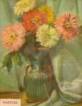 Lot of Two Pastel on Paperboard Floral Still Lifes