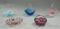 Five Small Colored Glass Baskets and Candy Dishes