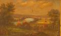 Framed Oil on Canvas Landscape of Oxbow Connecticut Valley