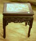 Chinese Marbleinset Carved Hardwood Stand