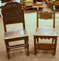 Two 17th Century Style Carved Oak Side Chairs