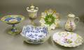 Six Continental Decorated Porcelain Table Items