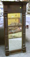 Classical Carved Mahogany and Mahogany Veneer Tabernacle Mirror