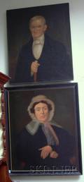 Pair of Oil on Canvas Portraits of an Elderly Gentleman and Lady