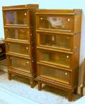 Pair of GlobeWernicke Oak FourStack Barrister Bookcases