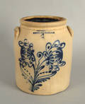 Four gallon stoneware crock 19th c