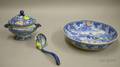 Two Pieces of English Blue and White Transfer Decorated Staffordshire Tableware