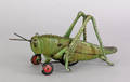 Hubley painted cast iron grasshopper pull toy
