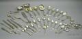 Approximately Forty Pieces of Assorted Sterling and Coin Silver Flatware a Pair of Sterling Silver Footed Salts and a Silver Plated Fi