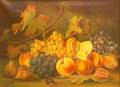 Framed American School Oil on Canvas Still Life with Fruit