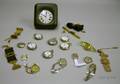 Group of Seven Ladys Wristwatches Six Small Pocket Watches Five Watch Fobs and a Nickel Cased Travel Clock