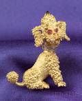 18kt Gold Poodle Brooch